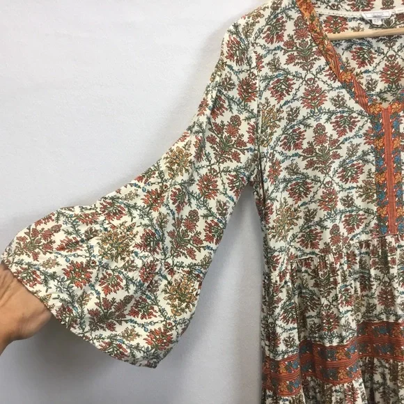 Fat Face Lila Boheme Trapeze Boho Dress Orange Western Festival Size 6 - Picture 5 of 12